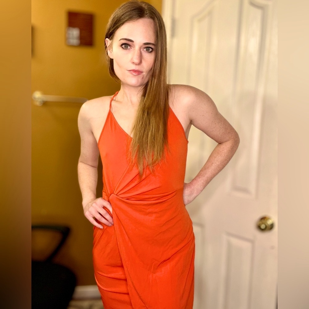 BCBGeneration Orange Halter Mini Sundress